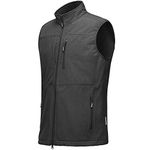 Outdoor Ventures Men's Running Vest Outerwear, Lightweight Windproof Fleece-Lined Softshell Sleeveless Jacket for Golf