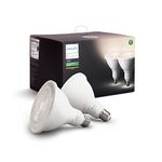 Philips Hue White Outdoor PAR38 13W Smart Bulbs (Philips Hue Hub Required), 2 White PAR38 LED Smart Bulbs, Works with Alexa, Apple HomeKit and Google Assistant