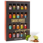 Smokehouse by Thoughtfully, Gourmet Ultimate Grilling Spice Set, Grill Seasonings and Rubs Gift Set, Flavors Include Chili Garlic, Italian Seasoning, Cayenne Spice Rub and More, Pack of 20