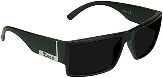 Locs Sunglasses - Wrap Around Dark Sunglasses for Men & Women - Gangster, Bikers, & Cholo Glasses, Super Dark Polycarbonate Lenses & Rectangular Silhouette Frame (Deville Matte - Fits Med - Lg, Grey)