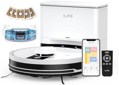 ILIFE A12pro Robot Vacuum Cleaner and Mop,Self Emptying Station for 60 Days,LiDAR Navigation, Home Mapping, No-Go Zones, 2.4G WiFi/App/Alexa/Remote Control, for Hard Floors (A12 pro)