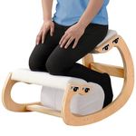 MallVitally Adjustable Kneeling Chair, Wooden Ergonomic Chairs Knee Chair Posture stool- Improve Your Posture with an Angled Seat for Home,Office(White Oak)