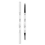 Waterproof Dual-Sided Eyebrow Pencil, Micro Brow Pencil Drawing Eye Brow with Brow Brush, Fills Brows, Long-Lasting, Natural Look (Dark Brown)