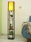 Crosscut Furniture Tower Floor Lamp with Printed Shade (Fresh Yellow)