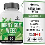 EBYSU Horny Goat Weed (Made in Canada) – 60 Capsules – Workout Supplement – Source of Amino Acids involved in Muscle Protein Synthesis – Antioxidants – Vegan