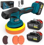 21V Cordless Car Buffer Polisher - SundpeyPRO 6 Inch Car Polisher with 2 X 4.0Ah Battery & 8 Variable Speed - 6000RPM Portable Dual Action Polisher for Car Detailing Waxing Polishing Scratch Removing