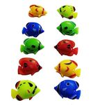 ATIMUNA 10pcs Plastic Artificial Moving Floating Fishes for Aquarium - Vibrant Decorations for Fish Tank with Random Color Patterns - Lifelike Ornamental Accessories