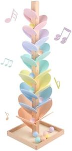Marble Run Wooden Ball Drop Toys for 3-5 4-8 Wood Montessori Toys Music Tree for Toddlers Musical Game Learning Color Sorting Sensory Toys for Boys Girls 8-12 Gift (Height: 27.8in) (1.1in Balls)