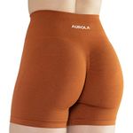 AUROLA Workout Shorts for Women Seamless Scrunch Short Gym Yoga Intensify Running Sport Active Exercise Fitness Shorts, Gold Fire, Small