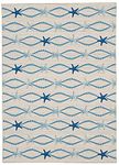 Linon The Anywhere Washable Rug Marah Ivory & Blue 5' X 7' Area Rug