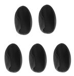 TUOREN 5pcs Flute Thumb Rest Cushion Soft Silicone Finger Cover Flute Wind Instrument Parts Accessories Black