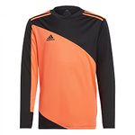 adidas Boy's Squadra 21 Goalkeeper Jersey, Black/App Solar Red, 9-10 Years