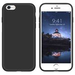 iPhone 6s Case iPhone 6 Case Liquid Silicone, GUAGUA Soft Gel Rubber Slim Lightweight Microfiber Lining Cushion Texture Cover Shockproof Protective Anti-Scratched Phone Cases for iPhone 6/6S Black