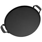 WELL GRILL 30.5CM Round BBQ Griddle Grate for Weber 7421 Gourmet System Griddle, Cast-Iron Pan with Handles for Weber 57cm Charcoal Grills