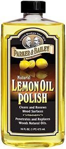 PARKER & BAILEY LEMON OIL POLISH - Natural Lemon Scented Wood Cleaner & Furniture Polish, Cleans, Renews, Restores & Rejuvenates Wood Surfaces, 16oz