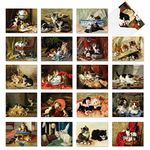 The Best Card Company - 20 Assorted Blank Notes Bulk Box Set 4 x 5.12 Inch with Envelopes (20 Designs, 1 Each) - Classic Cats AM10220OCB-B1x20