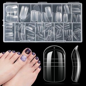 krofaue Toe Dual Forms - Poly Extension Gel Toenail 150pcs Reusable Full Cover Dual Nail Forms for Builder Gel Toenails Nail Molds for Manicure DIY at Home