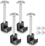 Truck Tool Box Mounting Kit,Fix Toolbox and Truck Position,Universal Black Truck Tool Box Tie Downs Aluminum J-Hooks Crossover Mounting Set,Upgraded Pickup Truck Tool Box Fixing Supplies 4 Pack