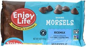 Enjoy Life Foods Ricemilk Baking Morsels Milk Chocolate Flavor, Gluten Free, School Safe, Non GMO, Dairy Free, Soy Free, Vegan, Nut Free Chocolate, 6 Bags (9 oz) Bulk Chocolate, Black