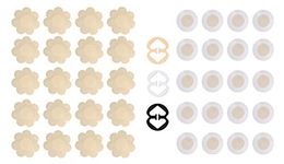 DaisyFormals® 20 Pairs Sexy Pasties Satin Nipple Cover Breast Petal pasties Disposable(Flower & Round)