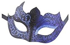 Luxury Mask Assorted Multicolored Masquerade Masks for Venetian Parties, Masquerade Balls, Mardi Gras Celebrations and Halloween Parties (Black/Blue)