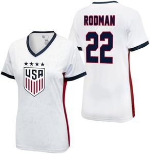 Icon Sports Official Licensed U.S. Soccer 4 Star USWNT Players Woman's Game Day Shirts Football Tee Top