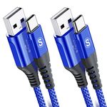 Sweguard USB Type C Cable, (2 Pack,10ft) USB A to USB-C Fast Charging Nylon Braided Cord for Samsung Galaxy A8S S8 S9 S10 Plus Note 9 8,Google Pixel 2 3 XL,LG G7 G8 V30,Moto Z3 Z4 (Blue)