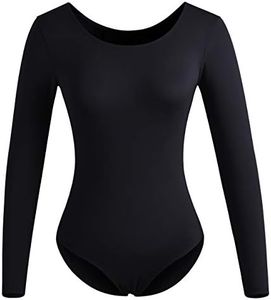 DANSHOW Women Long Sleeve Dance leotards for Ballet Adult lady Train top(4028-M-06)