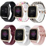 ViCRiOR Bands Compatible with Garmin Venu/Venu Sq/Venu Sq 2 / Venu 2 Plus Smart Watch, 6PCS Soft Silicone Fadeless Pattern Printed Replacement Band for Garmin Vivoactive 5 3 / Vivomove Luxe HR