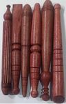 FA INDUSTRIES® Foot Massage Wooden Reflexology Health Stick Tool Small Wooden Stick Therapy Reflexology Traditional Tool Hand Head Foot Face Body Red Wood - Wooden Massager Tools (Set of 6) - Brown