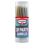 Dr Oetker Party Candles, 18 units, 30g, Silver