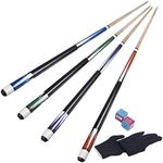 Pool Cue Stick, Set of 4 Pool 58 Inch Cue Sticks Hardwood Cue Stick 13mm Tip Billiard Cue Sticks for Billiard Table Sports Players