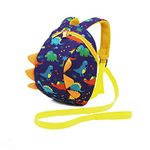 Cosyres Kids Toddler Dinosaur Backpack Preschool Nursery Bag Rucksacks for Boys Girls with Reins Navy