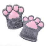 Fxaelian Cosplay Animal Cat Wolf Bear Dog Fox Paws Claws Gloves Mittens Halloween Christmas Cosplay Party Costume Accessories A Light Grey