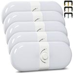 Aaleds 5pack RV Lights Interior, 3 Color TEM Camper Lights, 180 LEDs Dimmable 12v Volt Led Lights Fixture, RV Ceiling Dome Light w Switch for RV/Camper/Car/Trailer/Boat (Warm Cool Natural White)