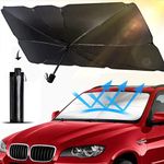 UCRAVO 1 PCS Car Sun Shade Windshield Cover, Umbrella Windshield Sun Shade for Car Front Window，Sun Protection & Heat Insulation Foldable Sun Shade，Full Cover Sun Shade for Most Vehicles