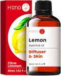 H'ana Lemon Essential Oil for Diffuser - 100% Natural Essential Oil Lemon Oil for Skin - Lemon Essential Oil for Cleaning - Lemon Oil Essential Oil for Aromatherapy (30ml)