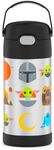 THERMOS FUNTAINER Water Bottle with Straw - 12 Ounce, Mandalorian - Kids Stainless Steel Vacuum Insulated Water Bottle with Lid