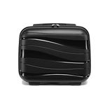 Kono Lightweight Polypropylene Carrying Case Hard Shell Cosmetic Case Travel Case Bag Mini 14" Luggage Organizer (Black)