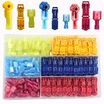 CEEYSEE 200 Pcs T Tap Wire Connectors Self-Stripping and Nylon Male Spade Terminal Quick Disconnects Electrical Connectors Kit (NXJ)