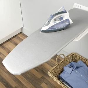 Gedotec Folding Ironing Board Ironfix Premium Ironing Board with Grey Stripes Folding Table Rotatable by 180 Degrees | RAL 9016 Steel | Wall-Mounted Ironing Board Brand Quality for Your Living Room