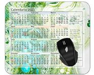 YENDOSTEEN Calendar 2023 Year Mouse Pad,Bird Grass Leaves Flowers Gaming Mousepad 300 * 250 * 3 mm