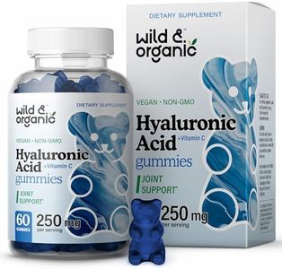 Wild & Organic Hyaluronic Acid Gummies - Natural HA Dietary Supplement with Vitamin C - Helps Retain Skin Moisture, Address Wrinkles & Pigmentation, Support Bone & Joint Health - 60 Chews per Bottle