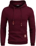 COOFANDY Men's Hoodie Lightweight Gym Athletic Sweatshirt Fashion Pullover Hooded Wine Red