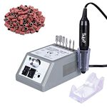 Professional Nail Drill Machine, 20000RPM Efile Electric Nail Files Nail Drill Kit for Finger Toe Nails, Acrylic Gel Nails, Manicure Pedicure, with Nail Drill Bits and Sanding Bands(Grey)