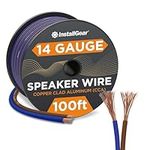 InstallGear 14 Gauge AWG 100ft Speaker Wire True Spec and Soft Touch Cable - Blue/Black (Great Use for Car Speakers Stereos, Home Theater Speakers, Surround Sound, Radio)