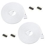 Aroidful 2Pcs 8.2ft/2.5M 4Pin LED Strip Light Extension Cable Wire, LED Cable Connector, RGB LED Connector Cable 4 Pin for 5050 3528 2835 RGB LED Strip