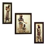 Indianara 3 Piece Set of Framed Wall Hanging Art