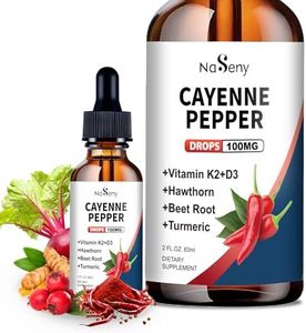 Organic Cayenne Pepper Supplements, Cayenne Pepper Drops with Hawthorn, Beet Root, Vitamin k2 d3, Capsaicin Supplement with Turmeric, Ceylon Cinnamon -Digestion, Circulation Support, Non-GMO, 2 fl oz