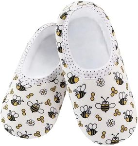 Snoozies Skinnies foot coverings for Women - Non-Slip foot coverings with Lightweight and Soft Sherpa Lining - Foldable Travel (White-Medium)